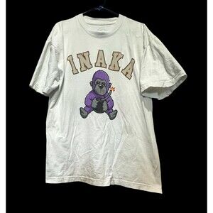 Inaka Power Purple Gorilla Gym Fitness White T-Shirt Tee Men’s Size Large